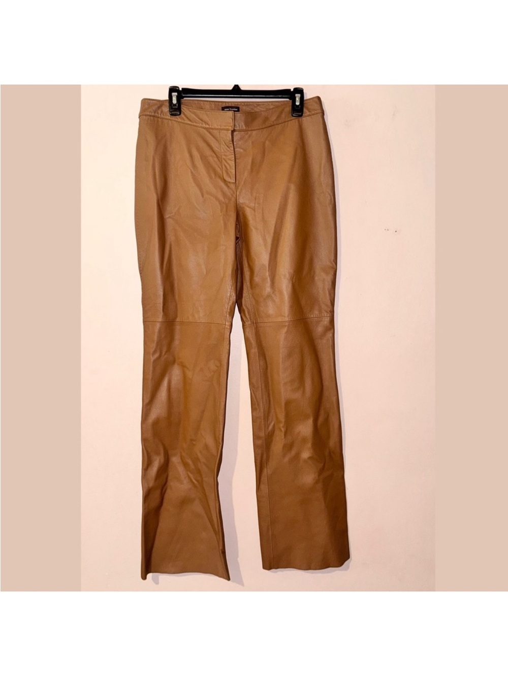 New Frontier Brown Camel 100% Leather Pants Size 10 NWT!